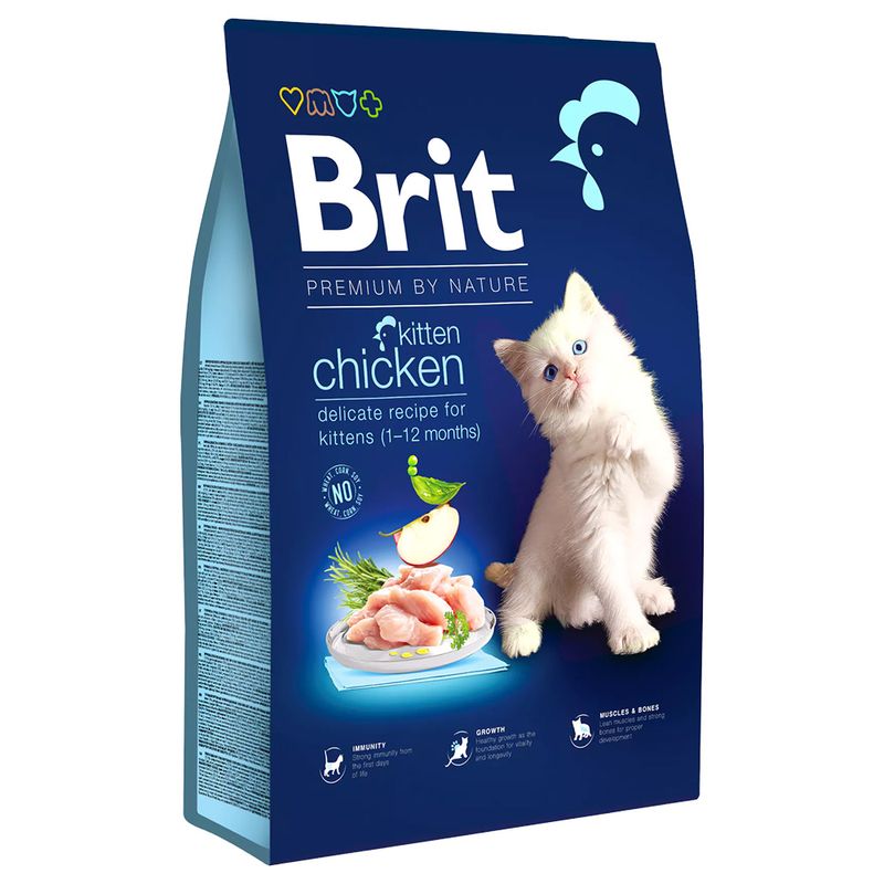 Brit Premium by Nature Cat Kitten Pollo Crocchette gatto 8 kg