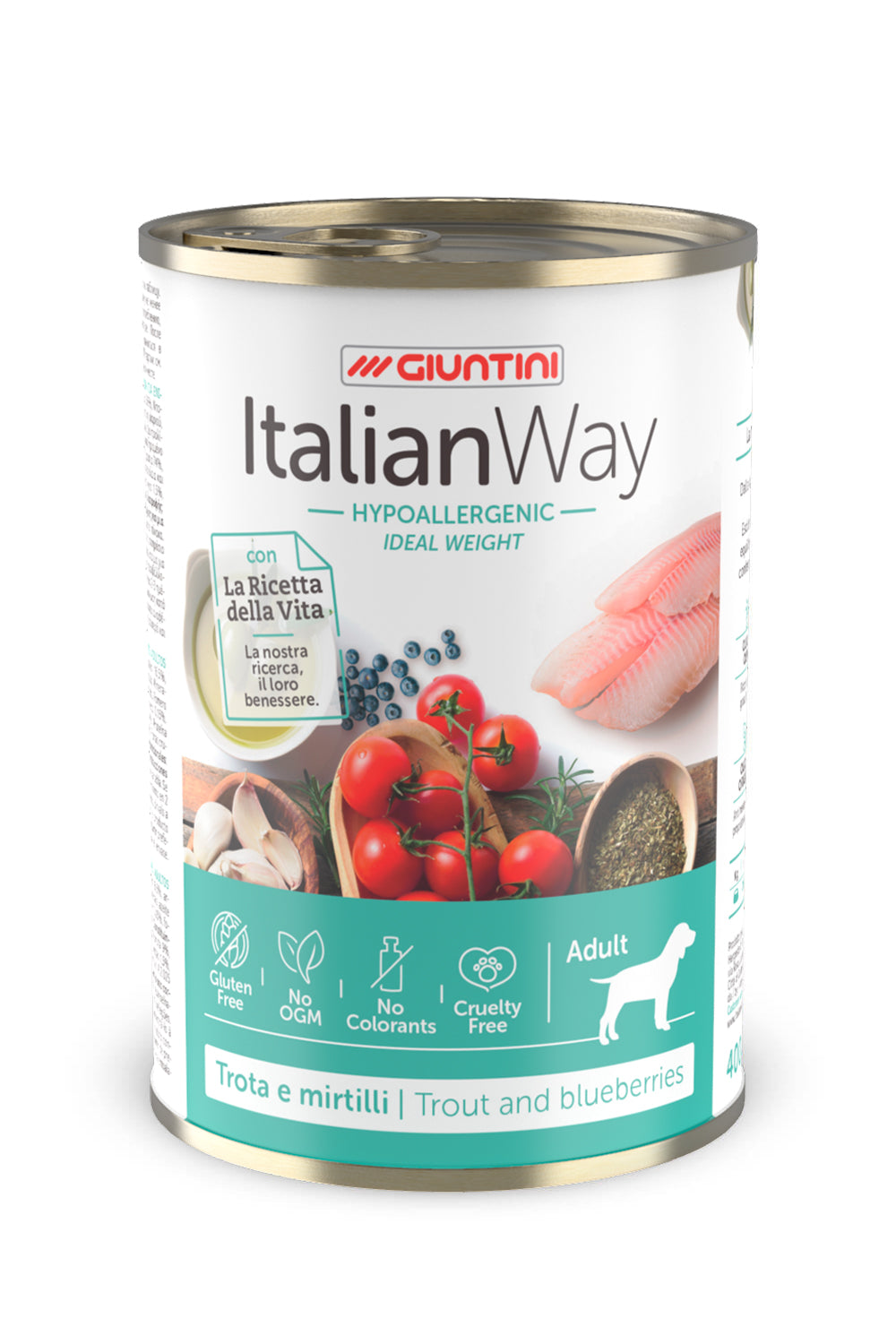 Italian way umido Adult med/maxi Trota e mirtilli Hypoallergenic Ideal Weight