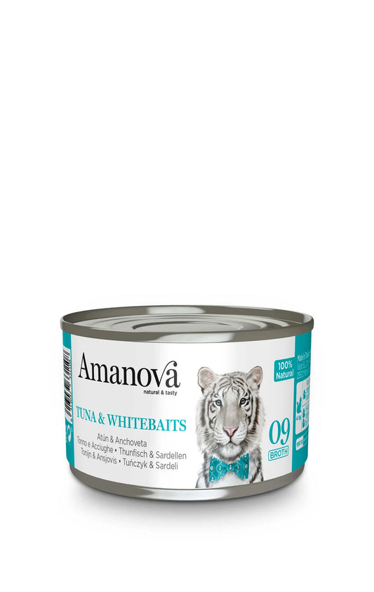 Amanova cat 09 in brodo Tonno & acciughine 70g
