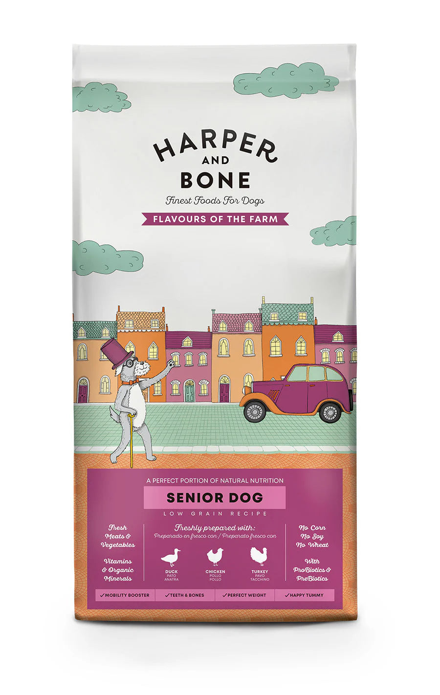 Harper and bone dog flavours of the farm senior
