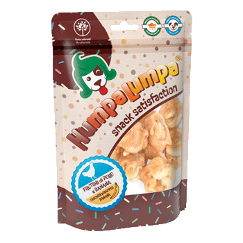 Snack Humpa lumpa cane FRUTTINI di POLLO E BANANA/CHICKEN WRAPPED BANANA