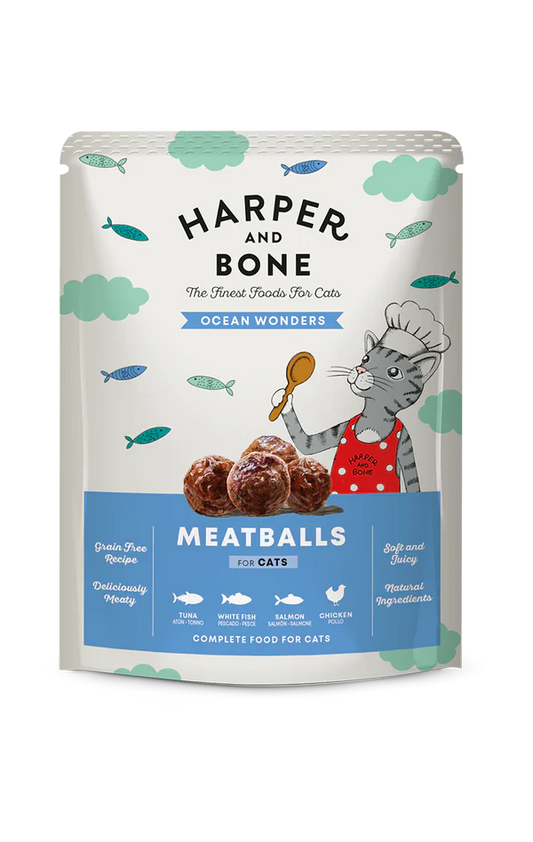 Harper and Bone Pouch Meat Balls Ocean Wonders Umido Gatto